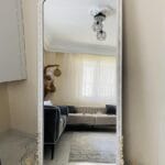 DORA BOY AYNASI – Beyaz Altın Çerçeveli Lüks Tam Boy Dekoratif Ayna