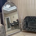 SOSYETE BOY AYNASI – Gümüş Çerçeveli Lüks Tam Boy Dekoratif Ayna