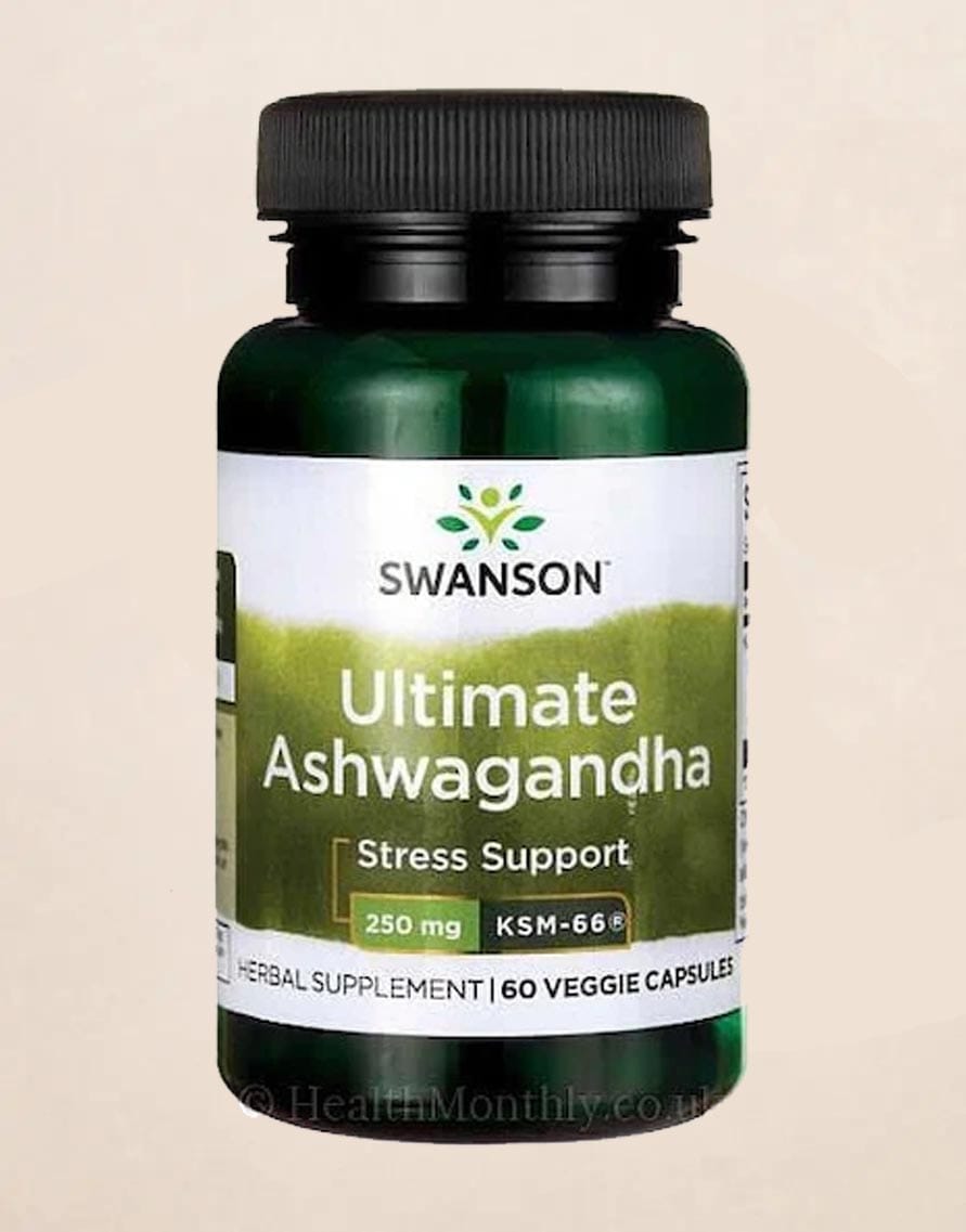 Ultra Ultimate Ashwagandha Swanson Ultimate Ashwagandha KSM-66 250 mg 60 Veggie Kapsül - Premium Stres Desteği - Görsel 1